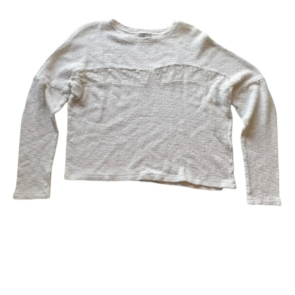 Zara Trafaluc Pullover Sweater White size Small Lace workwear Office Casual